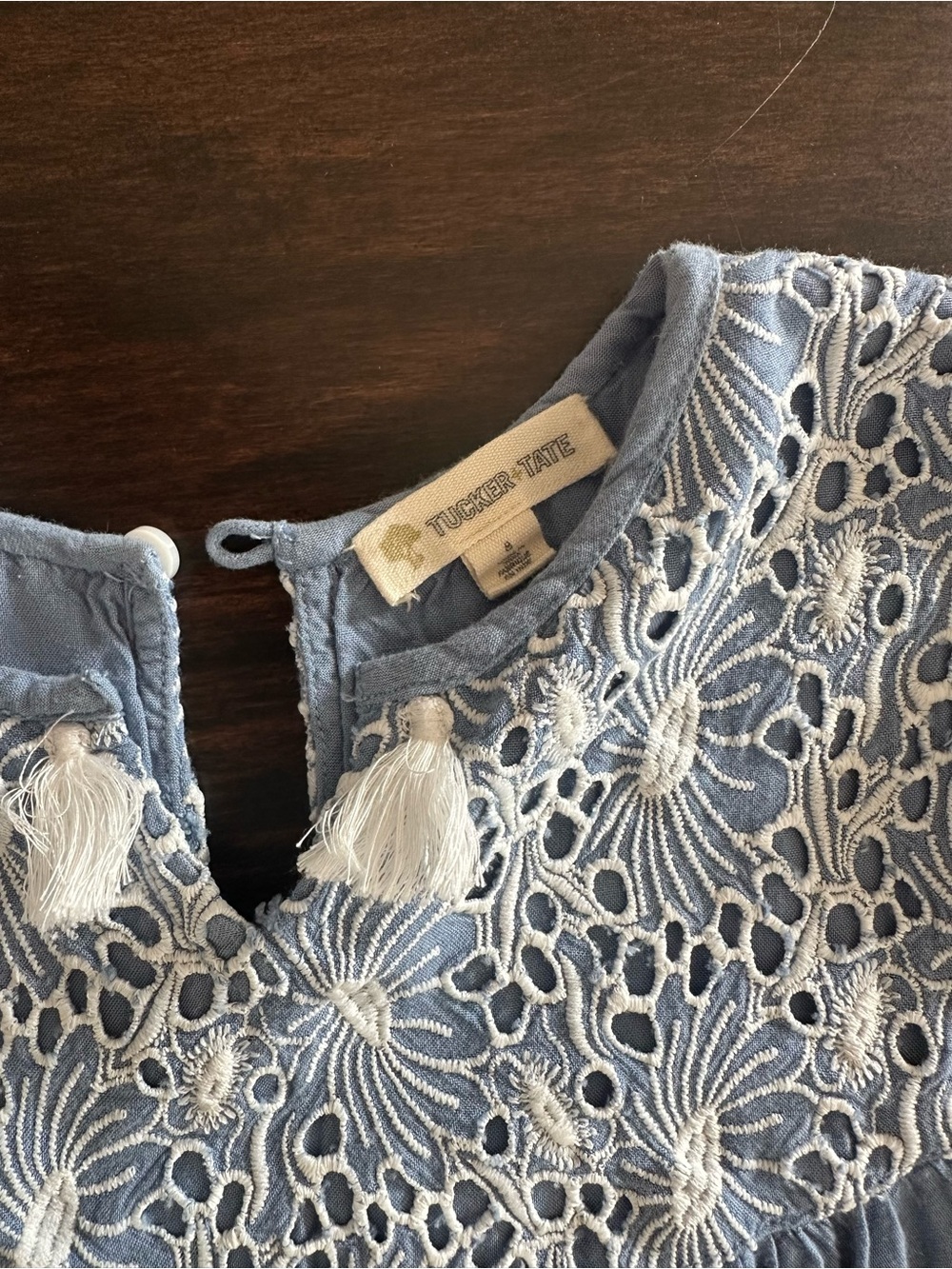 Tucker + Tate Blue Embroidered Cotton Dress